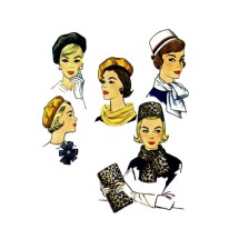 1960s Pillbox Hat Beret Scarves Bag Rosette Simplicity 4178 Vintage Sewing Pattern