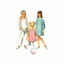1960s Girls Lace Bell Sleeves Dress Flowergirls Dress Simplicity 6996 Vintage Sewing Pattern Size 6 Breast 24