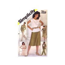 Misses Pants Bias Skirt Pullover Top Unlined Jacket Simplicity 5481 Vintage Sewing Pattern Size 14 Bust 36