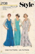 1970s Misses Scoop Neck Flared Evening Dress Style 2138 Vintage Sewing Pattern Size 18 1/2 - 20 1/2 Bust 41 - 43