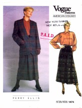 Vogue 1474 Perry Ellis Jacket Skirt Blouse Suit Size 10 - Bust 32 1/2
