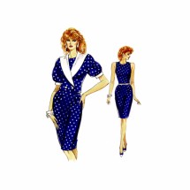 1980s Misses Dress Double Breasted Jacket Vogue 7443 Vintage Sewing Pattern Size 6 - 8 - 10