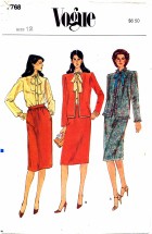Vogue 7768 Jacket Skirt Blouse Suit Size 12 - Bust 34